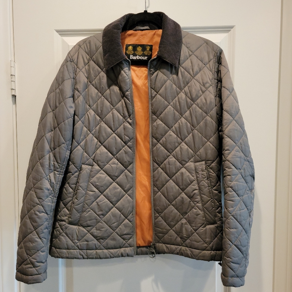 Mens Small Barbour Helm Gray Jacket
